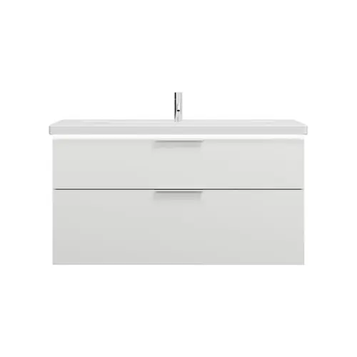 burgbad Eqio lavabo en céramique avec meuble sous-lavabo et éclairage LED, largeur 1230mm