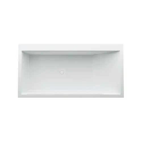 LAUFEN Kartell Baignoire en fonte minérale en à encastrer angle gauche 1700x860x590mm, LED trop-plein éclairé, blanc