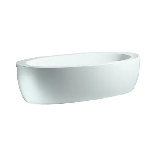 LAUFEN ILBAGNOALESSI Baignoire courante acrylique semi-encastrée 2030x1020x460mm, avec tablier avant, avec cadre pour pieds, blanc
