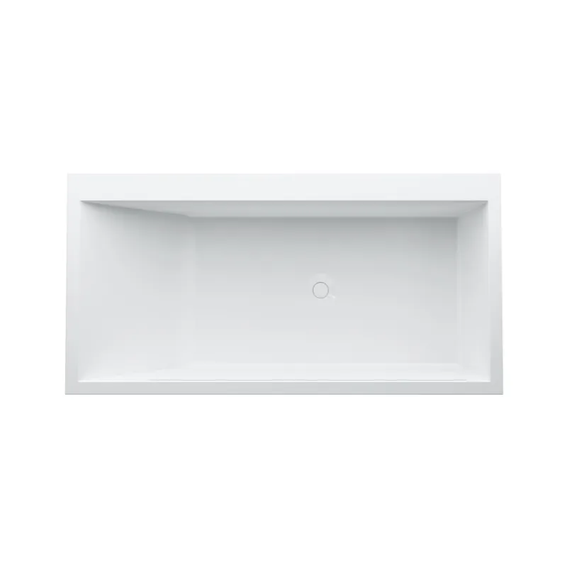 LAUFEN Kartell Baignoire en fonte minérale Version encastrée angle droit 1700x860x590mm, LED trop-plein éclairé, blanc