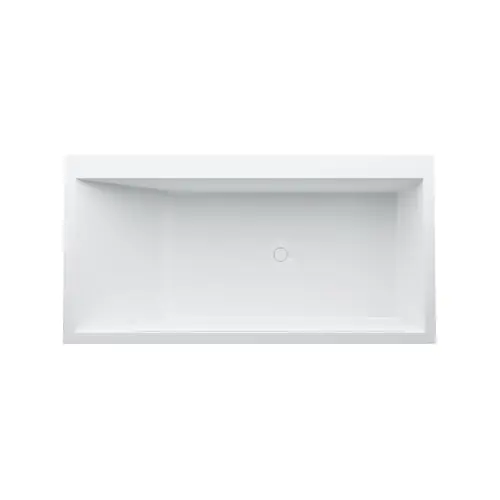 LAUFEN Kartell Baignoire en fonte minérale coin droite 1700x860x590mm, avec tablier et trop-plein éclairé par LED, blanc