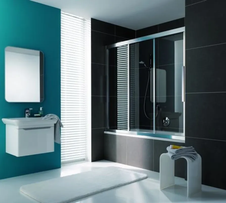 Porte coulissante pour douche en corail myDay BS3 170 1665-1705x1600mm