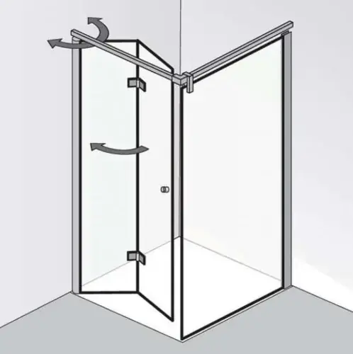 HSK Atelier Plan porte pliante à charnières pour paroi latérale, dimensions 80,0 cm x 200,0 cm, butée à charnière à gauche