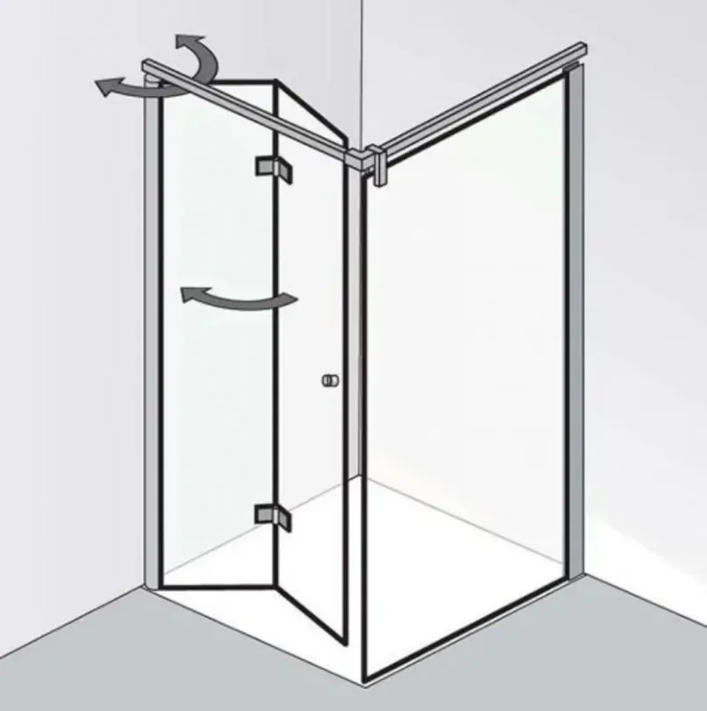 HSK Atelier Plan porte pliante à charnières pour paroi latérale, dimensions 90,0 cm x 200,0 cm, butée à charnière à gauche