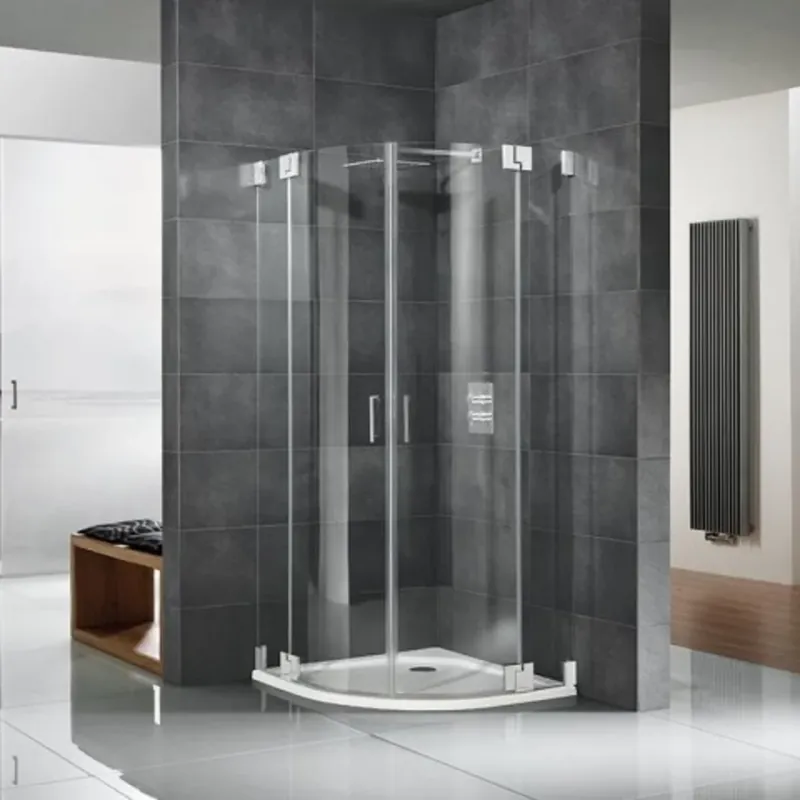 Douche quart de cercle sans cadre HSK K2 avec portes battantes et panneau fixe, jusqu‘à 1000x2000mm