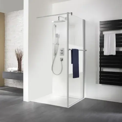 HSK Exklusiv panneau latéral pour porte tournante, dimensions 90 x 200 cm, y compris porte-serviettes