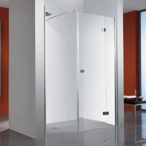 Porte battante HSK Premium Softcube en niche, 3 vantaux, dimensions 160 x 200 cm, butée droite