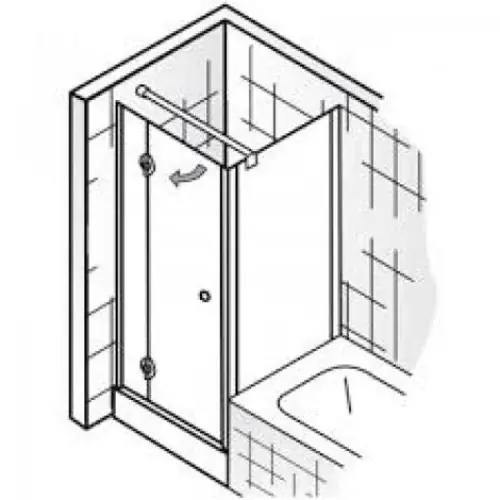 HSK Premium Classic panneau latéral raccourci pour porte tournante, dimensions 90 x 200 cm, butée droite/gauche (rotative)