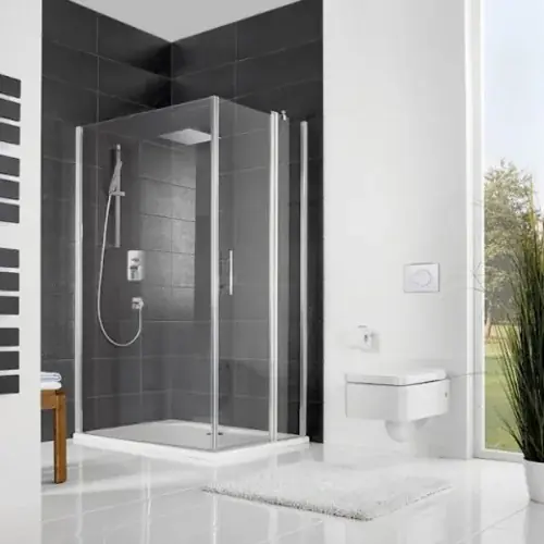 HSK Favorit Nova porte tournante avec panneau fixe pour panneau latéral, dimensions 160 x 195 cm, butée droite
