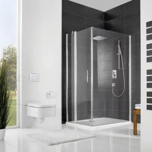 HSK Favorit Nova porte tournante avec panneau fixe pour panneau latéral, dimensions 180 x 195 cm, butée gauche