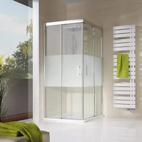 HSK SOLIDa Corner entrée en 4 parties, avec portes coulissantes, dimensions 120,0 x 90,0 x 200,0 cm, sans sol