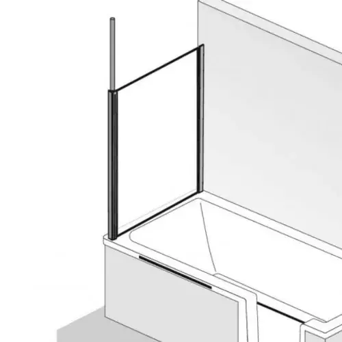 HSK Premium Softcube pour la fixation de la baignoire, dimensions 75 x 140 cm, butée gauche