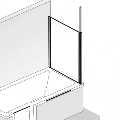 HSK Premium Softcube pour la fixation de la baignoire, dimensions 75 x 140 cm, butée droite