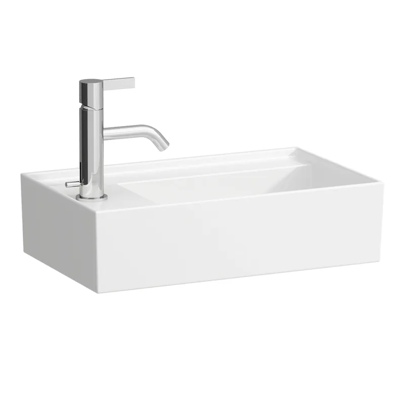 LAUFEN Kartell lave-mains, bord de robinetterie à gauche, encastré, sans trou pour robinet, sans trop-plein, 460x280mm