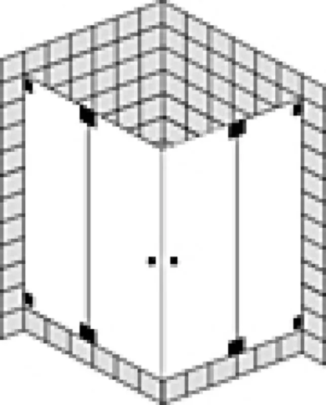 SPRINZ Omega portes battantes de douche d‘angle sur mesure avec panneaux latéraux, dimensions jusqu‘à 900x900x2000mm
