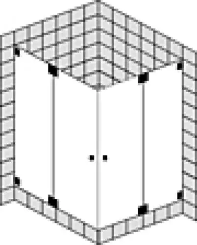 SPRINZ Omega portes battantes de douche d‘angle sur mesure avec panneaux latéraux, dimensions jusqu‘à 1000x1000x2000mm