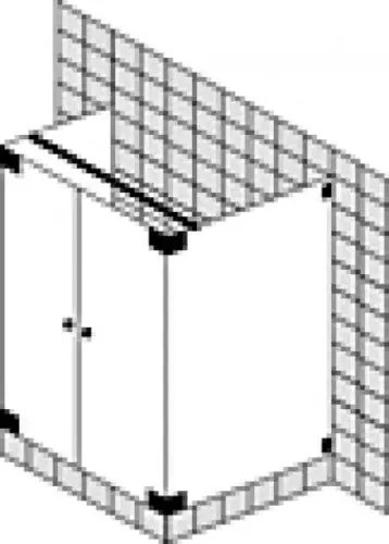SPRINZ Omega cabine en U sur mesure avec portes battantes, dimensions jusqu‘à 1000x1000x2000mm
