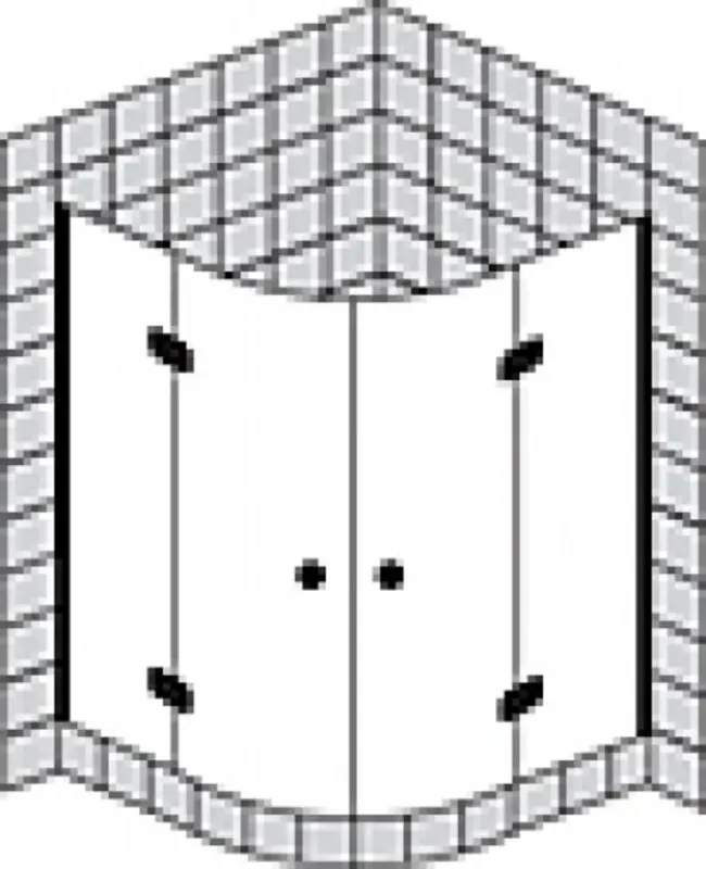 Cabine de douche quart de cercle à cadre partiel SPRINZ Fortuna avec portes, rayon 520mm, 1000x1000x2000mm