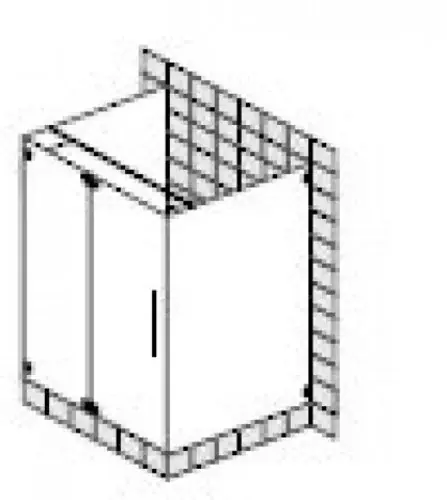 SPRINZ Achat R Plus porte battante de cabine en U sur mesure ou porte avec panneau latéral, dimensions jusqu‘à 900x900x2000mm
