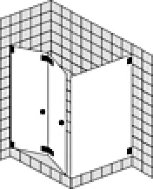 SPRINZ Omega Plus, porte pliante d‘angle de douche sur mesure avec paroi latérale, dimensions jusqu‘à 1200x1200x2000mm