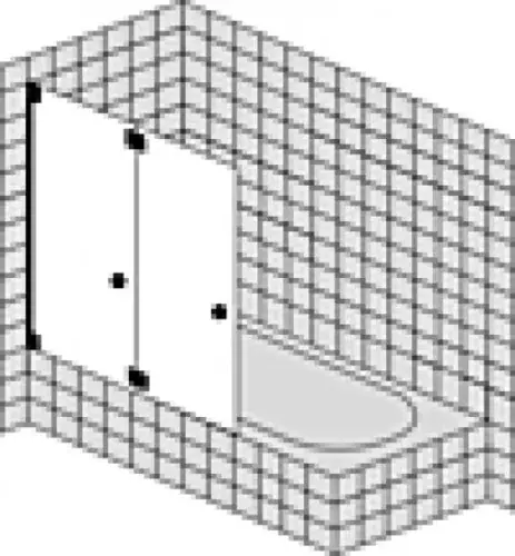 SPRINZ Omega Plus porte battante pliante sur mesure pour baignoire, dimensions jusqu‘à 1000x1500mm
