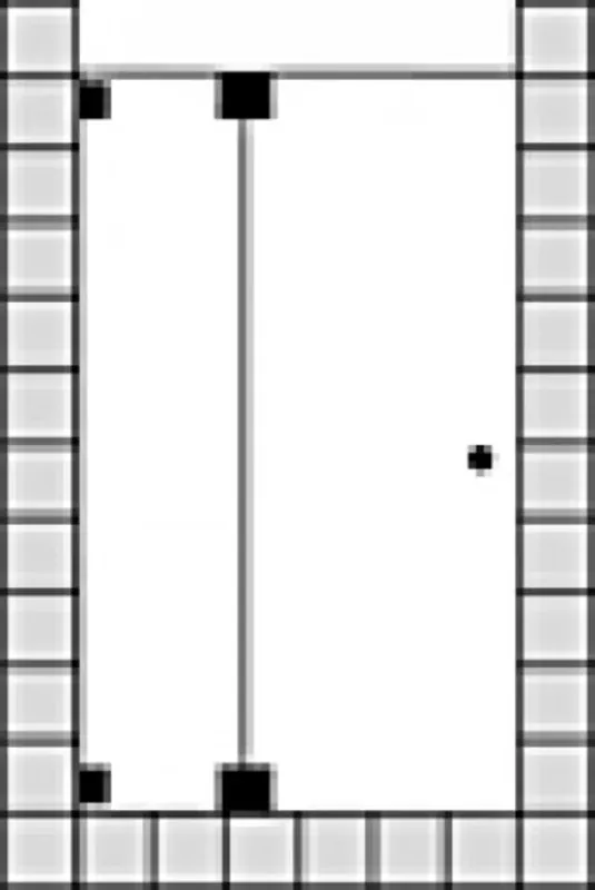 Porte battante sur mesure SPRINZ Omega ou porte avec panneau latéral aligné pour niche, dimensions jusqu‘à 1000x2000mm