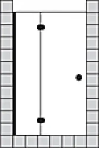 Porte SPRINZ Fortuna partiellement encadrée avec panneau latéral pour niche, charnières à droite, 1000x2000mm