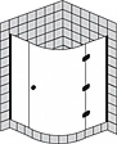 Cabine de douche quart de cercle à cadre partiel SPRINZ Fortuna avec porte, rayon 550mm, charnière à droite, 900x900x2000mm