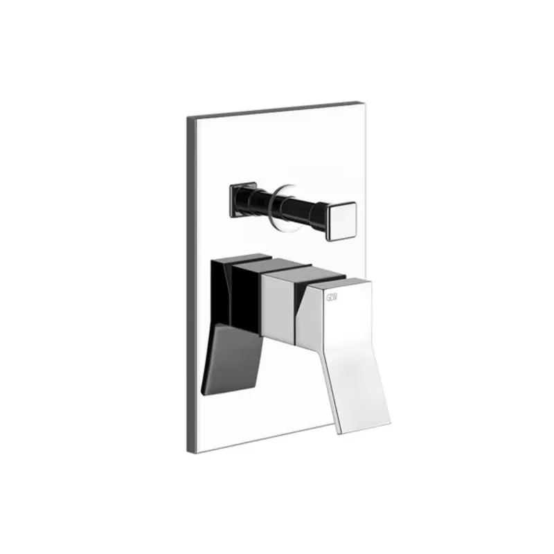 Gessi Rettangolo K, kit prêt à poser pour mitigeur monocommande, inverseur automatique, convient pour baignoire ou douche, 735
