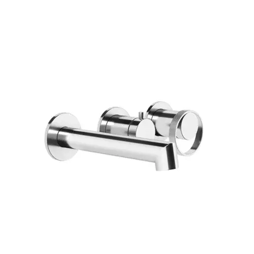 Gessi Anello, kit prêt à poser avec rosaces rondes, pour mitigeur monocommande encastré pour baignoire, avec cartouche déviatrice à 2 voies
