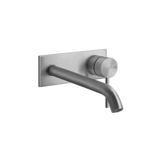 Gessi316 Cesello kit prêt à poser pour mitigeur monocommande de lavabo encastré, plaque continue 65x165 mm, bec 200-170 mm, sans vidage