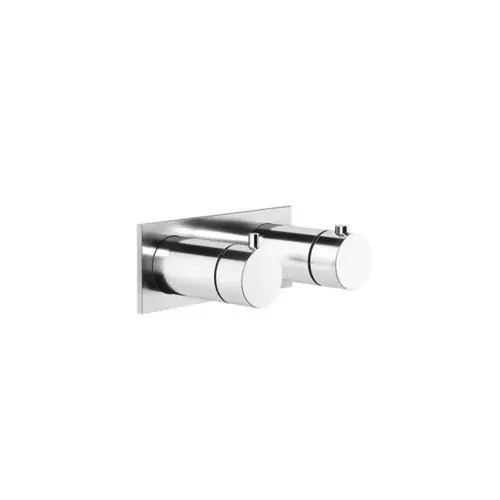 Gessi Anello thermostat à encastrer prêt à monter avec plaque rectangulaire, 1 sortie, cartouche déviatrice et cartouche thermostatique, clapet anti-retour