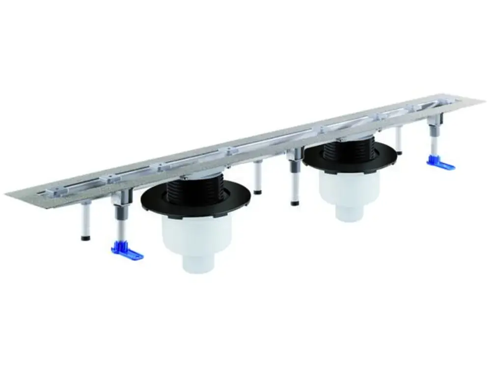Canal de douche DALLMER CeraLine vertical F, 1400mm, DN 50/ DN 70 Hauteur totale 110mm