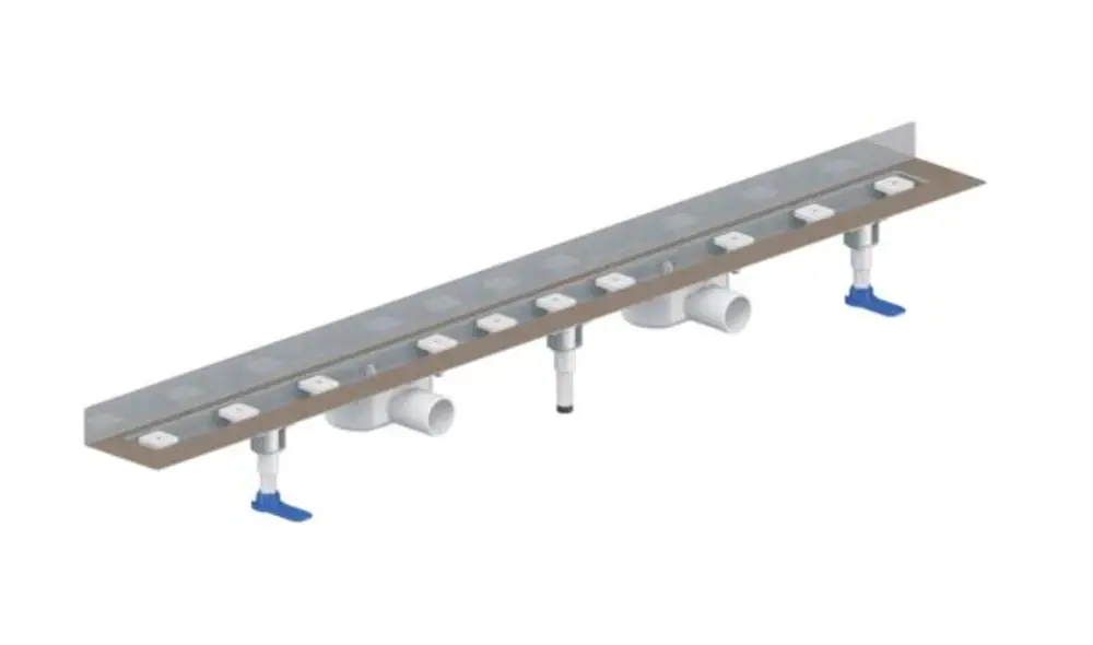 DALLMER caniveau de douche CeraLine Nano 2 caniveaux, L 1000mm, DN 50 hauteur totale 68mm