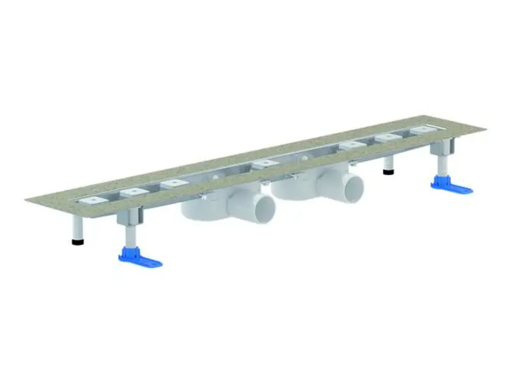 DALLMER caniveau de douche CeraLine Nano 2 caniveaux, F 1200mm, DN 50 hauteur totale 68mm