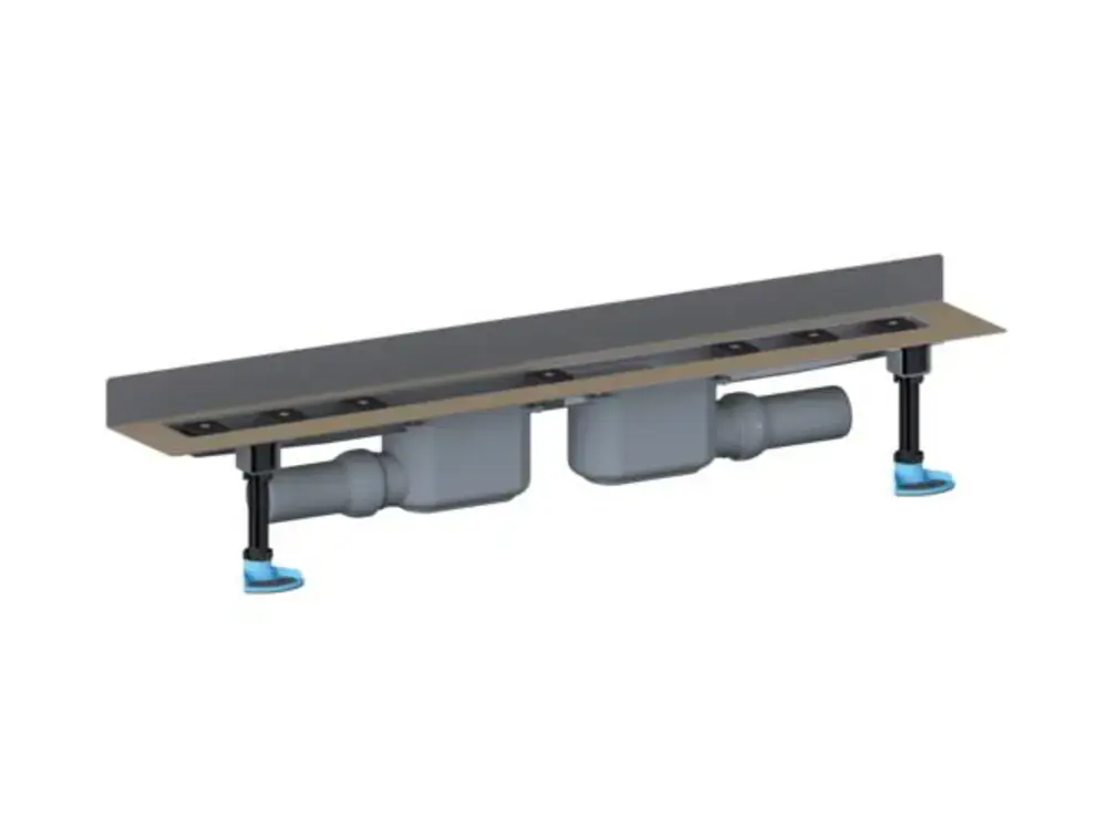 DALLMER caniveau de douche CeraLine 2 W, 1100mm, DN 50 hauteur totale 110mm