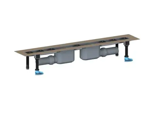 DALLMER caniveau de douche CeraLine 2 caniveaux F, 1100mm, DN 50 hauteur totale 110mm