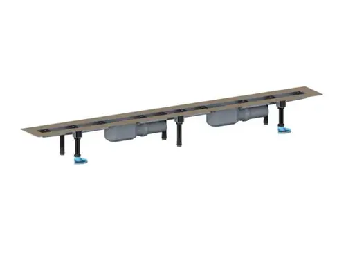 DALLMER caniveau de douche CeraLine PLAN F 1500mm, DN 50 Hauteur totale 90mm