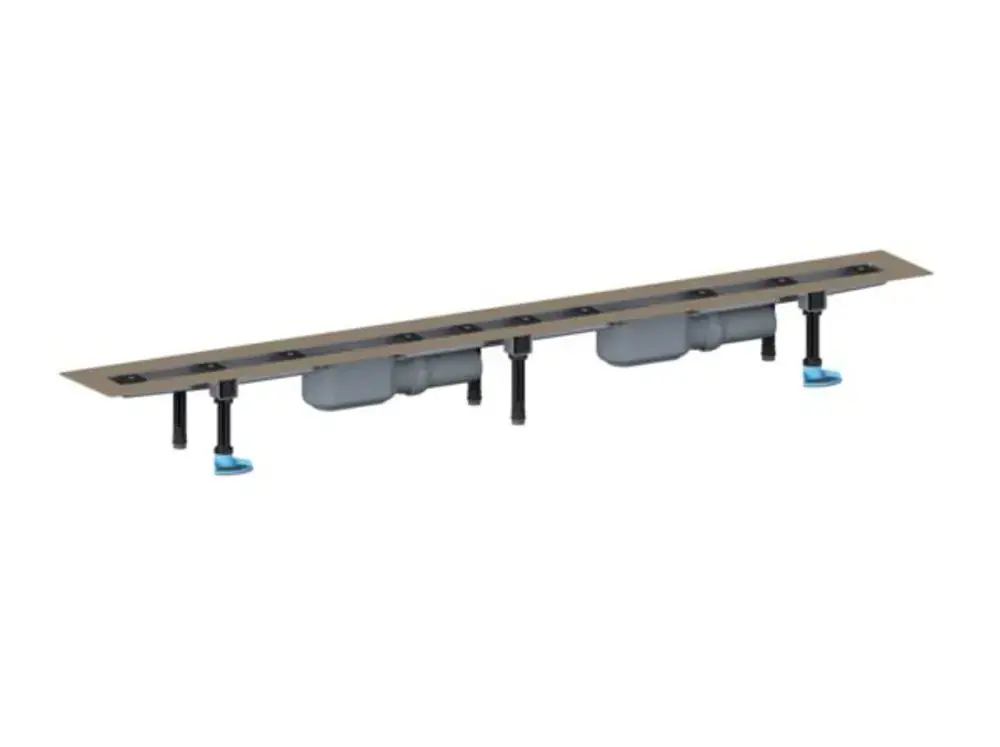 DALLMER caniveau de douche CeraLine PLAN F 2000mm, DN 50 Hauteur totale 90mm