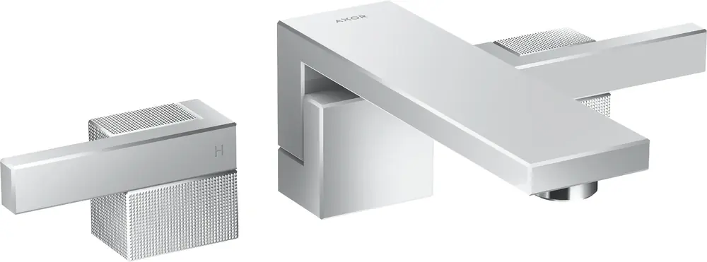Mélangeur lavabo encastré AXOR Edge 3 trous, à main, montage mural, bec 190 mm, vidage par pression, taille diamant