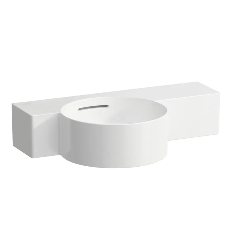 LAUFEN VAL Lave-mains, sans trou pour robinetterie, avec trop-plein, 550x315mm, tablette à droite