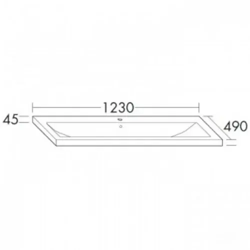 burgbad Eqio lavabo en céramique, 1 trou pour robinet, avec trop-plein, 1230x490x45mm, blanc