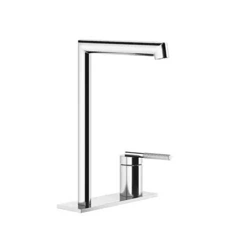 Gessi Ingranaggio mitigeur monocommande de lavabo, bec séparé sur plaque, hauteur du bec 253 mm x saillie 160 mm, sans vidage