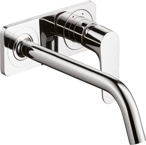 hansgrohe AXOR Citterio Mitigeur monocommande de lavabo encastré avec plaque et bec long Montage mural