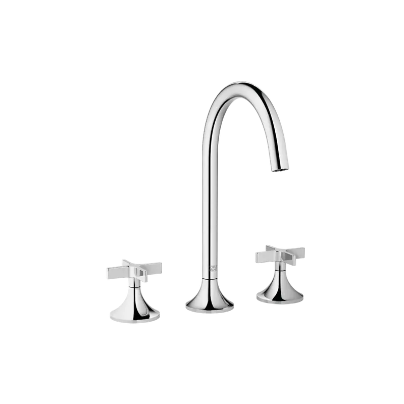 Dornbracht VAIA Mélangeur de lavabo à trois trous avec vidage, poignée croisillon, saillie 168mm