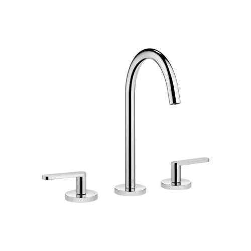 Dornbracht META Mélangeur de lavabo à trois trous avec garniture d‘écoulement, saillie 168mm