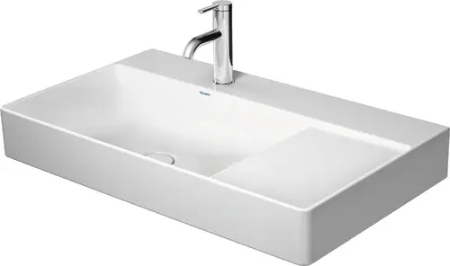 Duravit DuraSquare lavabo, 80x47cm, 1 trou pour robinet, bassin à gauche, sans trop-plein, dessous émaillé