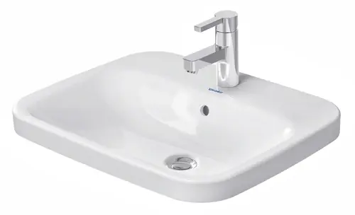 Duravit lavabo encastré DuraStyle 56cm encastré par le dessus, avec trop plein, avec plage de robinetterie, 1 trou de robinetterie