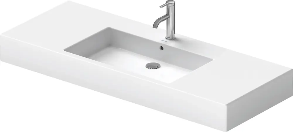 Duravit lavabo pour meuble Vero 125cm, avec trop-plein, avec plage pour robinetterie, 1 trou pour robinetterie