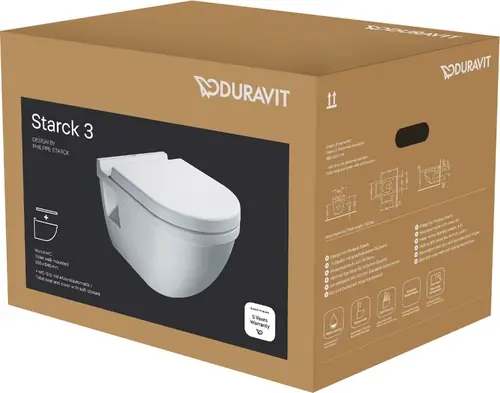 Duravit Starck 3 SET WC suspendu avec abattant à descente progressive, blanc